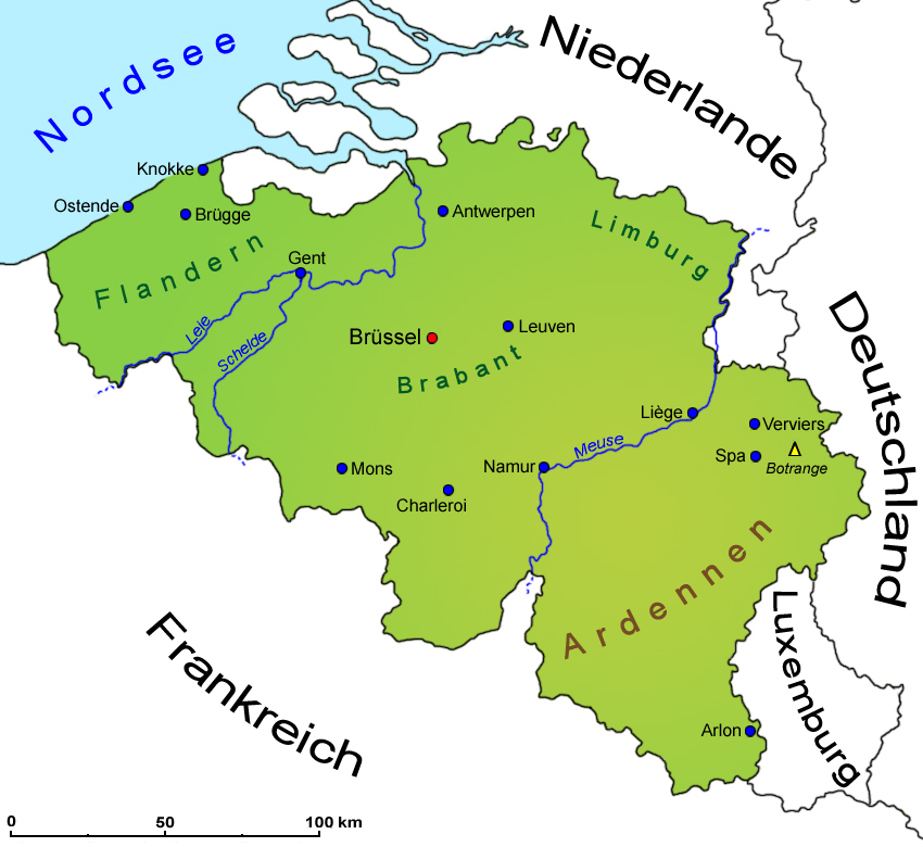 Belgien - Landkarte