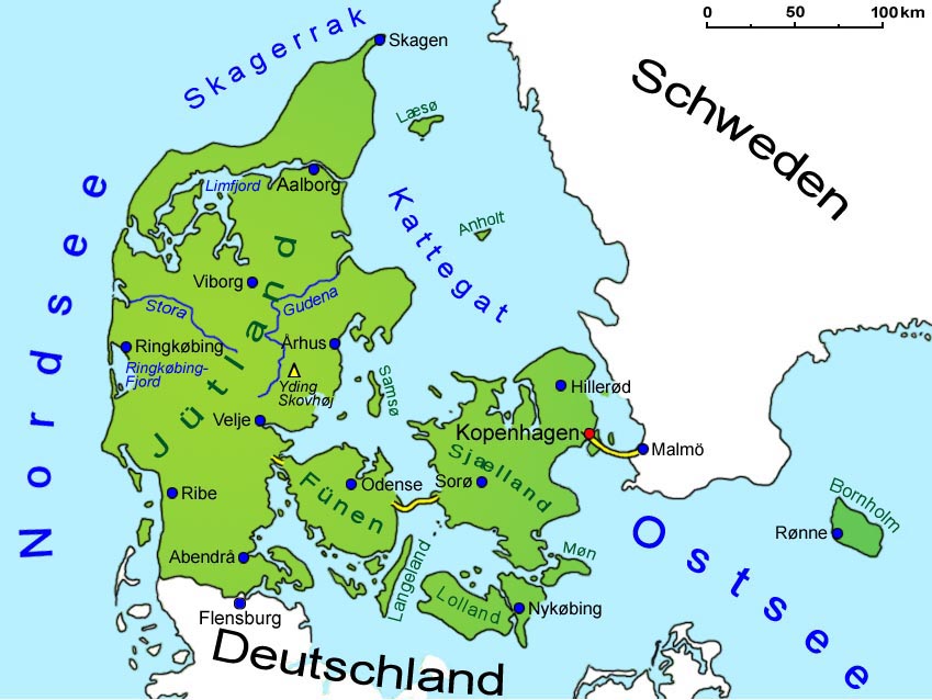 Dänemark - Landkarte