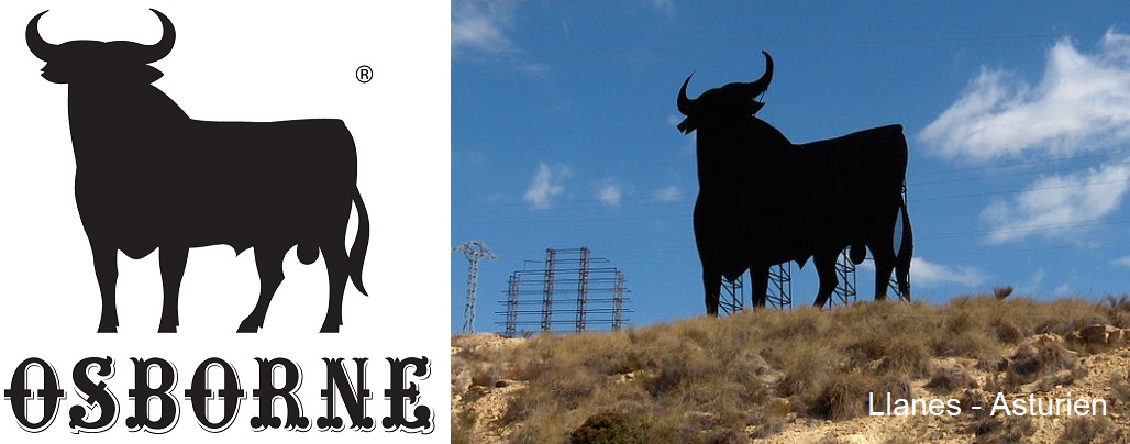 Osborne - Logoi und Stiere bei Llanes in Asturien
